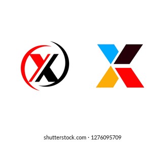 Set of X Letter Logo Template vector icon design