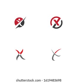 Set X Letter Logo Template vector icon illustration design