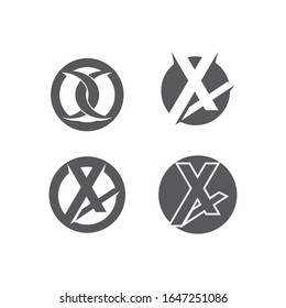 Set X Letter Logo Template vector icon illustration design