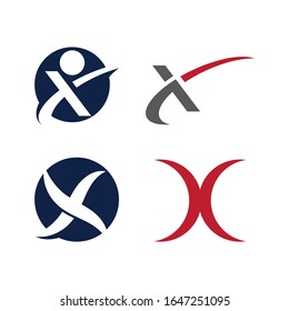 Set X Letter Logo Template vector icon illustration design