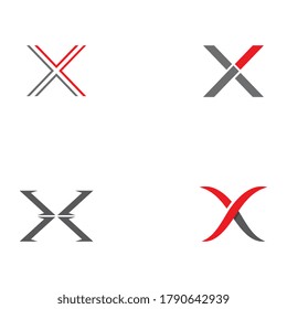 Set X Letter Logo Template vector icon illustration design