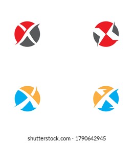 Set X Letter Logo Template vector icon illustration design