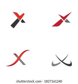 Set X Letter Logo Template vector icon design