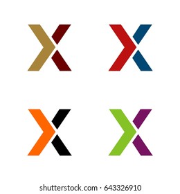 Set X Letter Logo Template Illustration Design. Vector EPS 10.