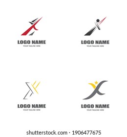 Set X Logo Template vector icon illustration design
