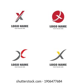 Set X Logo Template vector icon illustration design