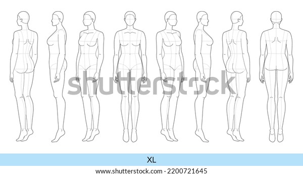 Set Xl Women Fashion Template 9 Stock Vector (Royalty Free) 2200721645 ...