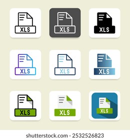 Set xls document file icons. symbol spreadsheet file format with a simple and elegant design.