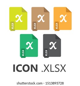 Set XLSX image file format icon. Can be used for graphic and web design