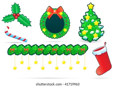 set of xmas decoration
