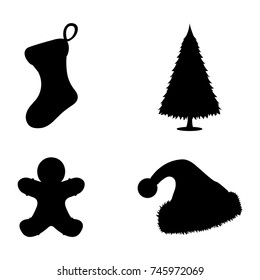 Set of XMas icon. Simple style. Vector Illustration for Christmas day.