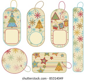 Set of xmas labels.