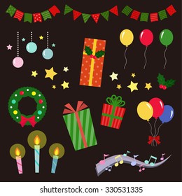Set of Xmas party element, vector eps10 illustration
