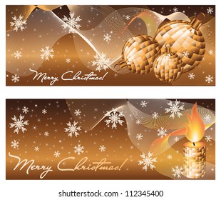 Set xmas winter banners, vector illustration
