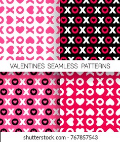 Set Of Xoxo Seamless Pattern Background For Valentine’s Day