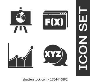 Set XYZ Coordinate system, Chalkboard with diagram, Graph, schedule, chart, diagram and Function mathematical symbol icon. Vector