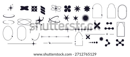 set of y k minimal geometric shapes thin line rings