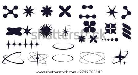 set of y k minimal geometric shapes thin line rings