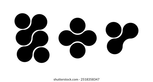 Set of Y2K abstract shapes on white background. Star, sparkle and simple geometric forms in retro style. Vector templates for tattoo, logo, icon, notes, posters, banners, stickers, business cards.