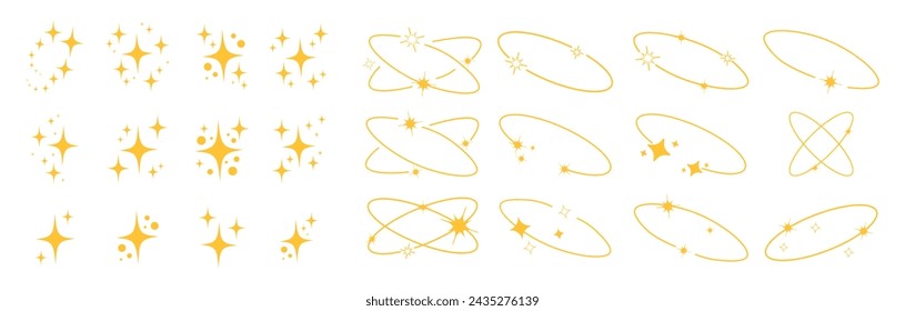 Set Y2k geometric shapes, minimalist frames with stars.Modern minimalist aesthetic line elements. Retro design element for social media or poster. Vector illustration