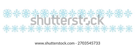 Set y2k pixel art snowflake winter crystal border, retro 8 bit mosaic ornament, divider. simple Ice seasonal design element, background. 90s aesthetics vintage games.