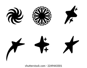  Set Y2K stars and retro futuristic graphic elements . Vector illustration.