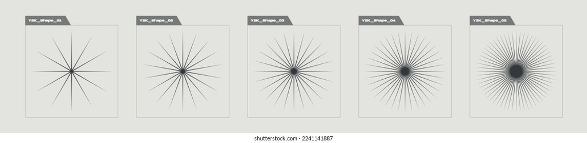 Set of Y2K style vectors of objects. Trendy geometric postmodern figures. Objects in y2k style. Retro Futurist. Vector illustration