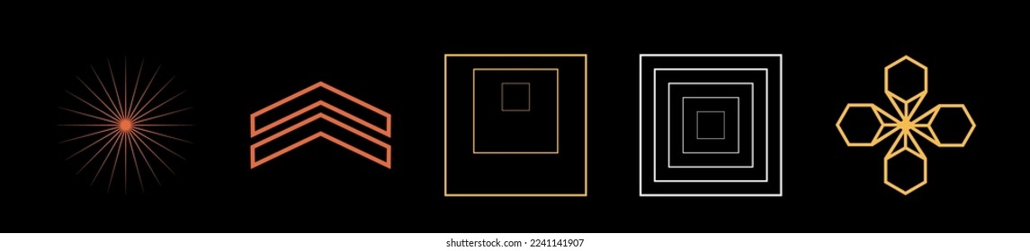 Set of Y2K style vectors of objects. Brutalism star and flower shapes. Objects in y2k style. Projects, posters, banners. Vector illustration