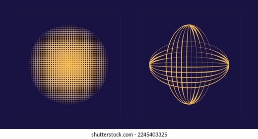 Set of Y2K style vectors of objects. Brutalism star and flower shapes. Templates for notes, posters. Anti-design. Vector illustration