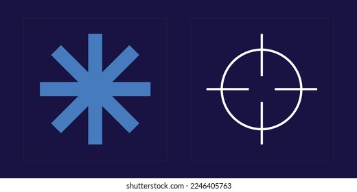 Set of Y2K style vectors of objects. Brutalism star and flower shapes. Cyberpunk elements. Isolated on black background. Vector illustration