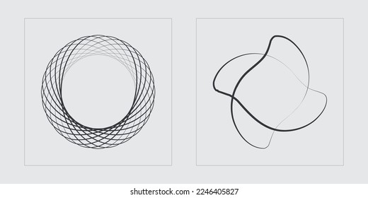 Set of Y2K style vectors of objects. Rave psychedelic retro futuristic set. Elements for graphic decoration. Futuristic. Vector illustration