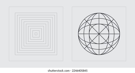 Set of Y2K style vectors of objects. Rave psychedelic retro futuristic set. Elements for graphic decoration. Stars, starburst . Vector illustration