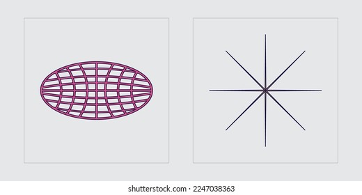 Set of Y2K style vectors of objects. Brutalism star and flower shapes. Objects in y2k style. Projects, posters, banners. Vector illustration