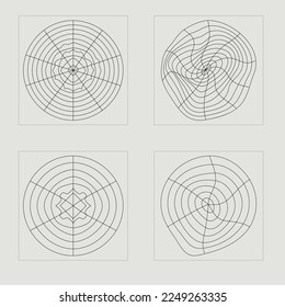 Set of Y2K style vectors of objects. Trendy geometric postmodern figures. Modern abstract forms. Projects, posters, banners. Vector illustration