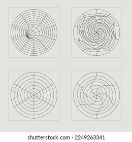 Set of Y2K style vectors of objects. Brutalism star and flower shapes. For modern T-shirts designed. Retro Futurist. Vector illustration