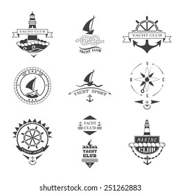 Set Of Yacht Club Logos.