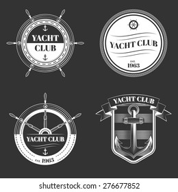 Set Of Yacht Club Logos, Excellent Vector Illustration, EPS 10