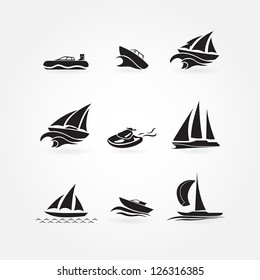 Set of yacht icons