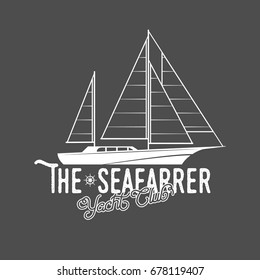set of yachting badges and logos