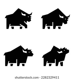 Set of Yak Logo. Icon design. Template elements