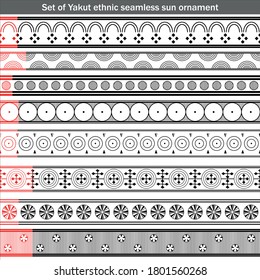 Juego de Yakut (Sakha) de ornamento solar sin fisuras