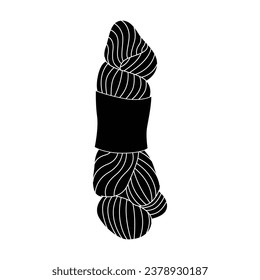 Juego de hilos para crocheting, agujas de punto. Mano, pelota, bobbin. Acogedor hobby de artesanía. Colección de puntos en el vector de diseño plano aislado en el fondo