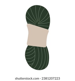 Set of yarn for crocheting, knitting needles. Skein, ball, bobbin. Cozy crafting hobby. Knitting collection in flat design vector isolated on background