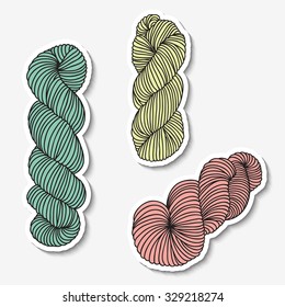 Set of yarn hanks. 