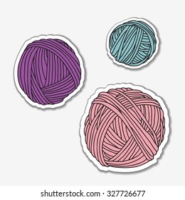 Set of yarns skeins. 