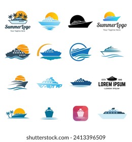 Set of Yatch or Ship Creative Logo Design
