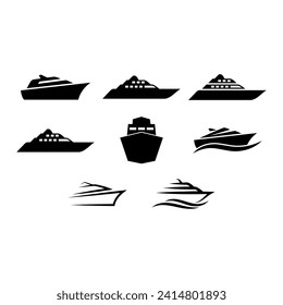 Set of Yatch or Ship Creative Logo Design