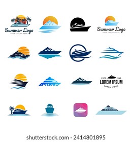 Set of Yatch or Ship Creative Logo Design