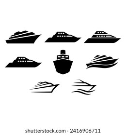 Set of Yatch or Ship Creative Logo Design