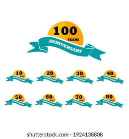 SET year anniversary celebration vector template design illustration